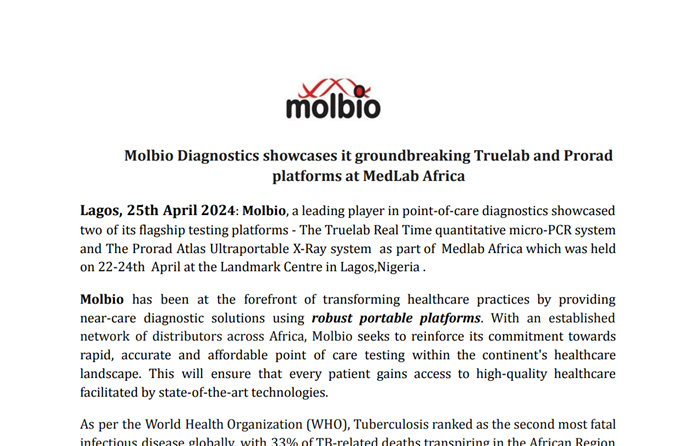 Molbio diagnostics product showcase